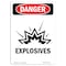 Signmission Safety Sign, OSHA Danger, 10" Height, Explosives, Portrait OS-DS-D-710-V-1212 - alternate 1